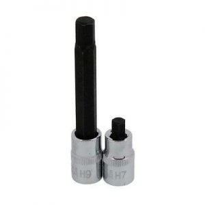 JUEGO DE 2 LLAVES DE VASO PARA FORRO DE FRENO 3/8 "DRIVE HEX BIT H7 H9