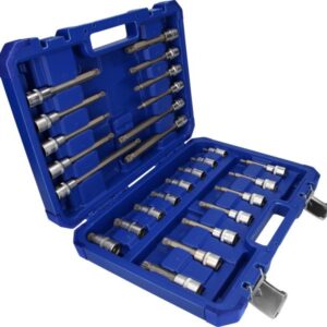 Juego de llaves de vaso con punta de 1/2 pulgada, 26 piezas, perfil multidiente, XZN