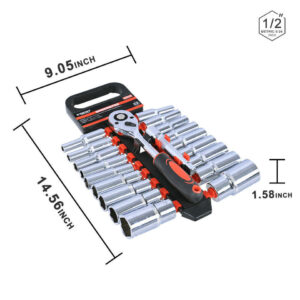 Juego de herramientas de toma de llaves de trinquete 20 piezas mango de  1/2""