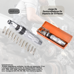 Juego de 13 destornilladores de impacto