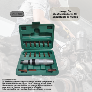 Juego de 16 destornilladores de impacto de 1/2"
