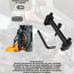 Herramienta acanalada para extracción de cigueñal y polea auxiliar