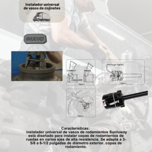 Instalador, extractor, ajustador y reemplazo de copa de cojinete universal de 18 pulgadas para camión